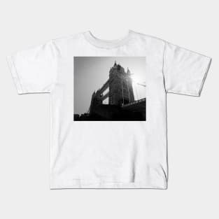 Tower Bridge, Black and White - London, UK Kids T-Shirt